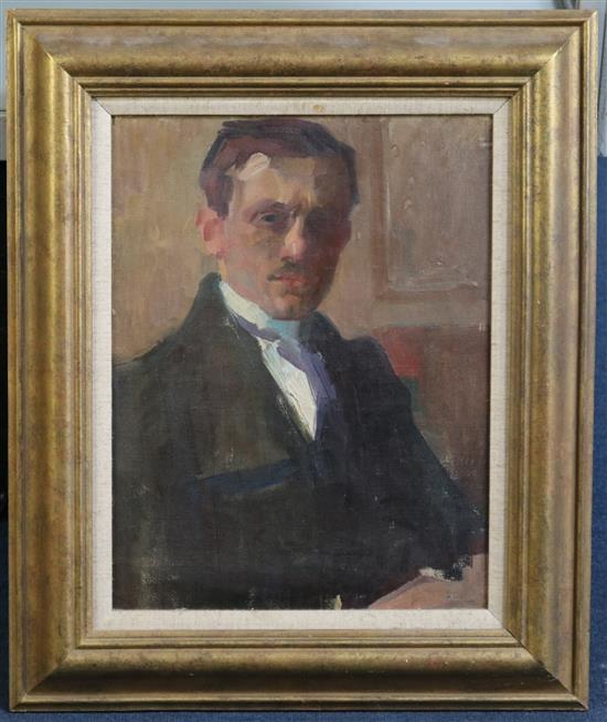 Eugene Hersch (1887-1967) Self portrait, 16 x 12in.